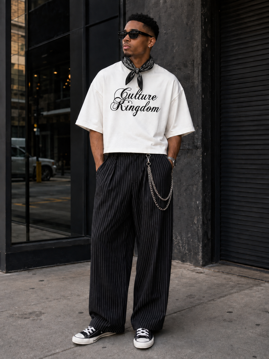 Culture Kingdom Script - Over Sized White Tee