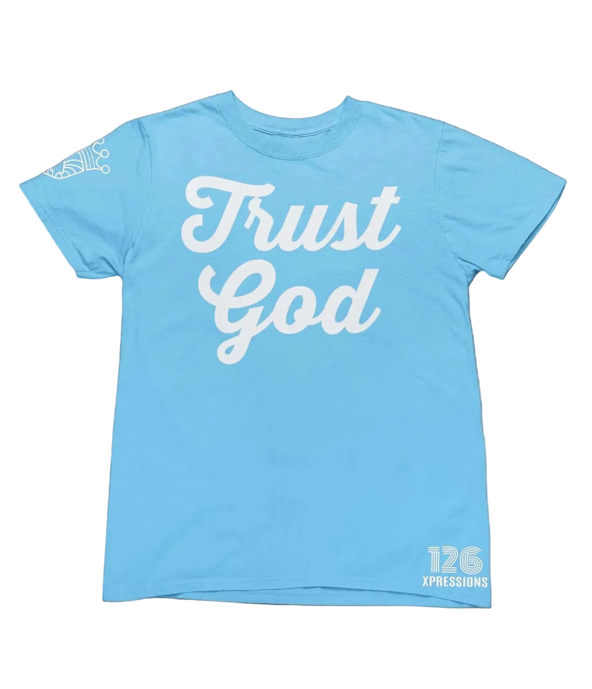 Trust God - Over Sized Carolina Blue Tee