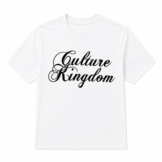 Culture Kingdom Script - Over Sized White Tee