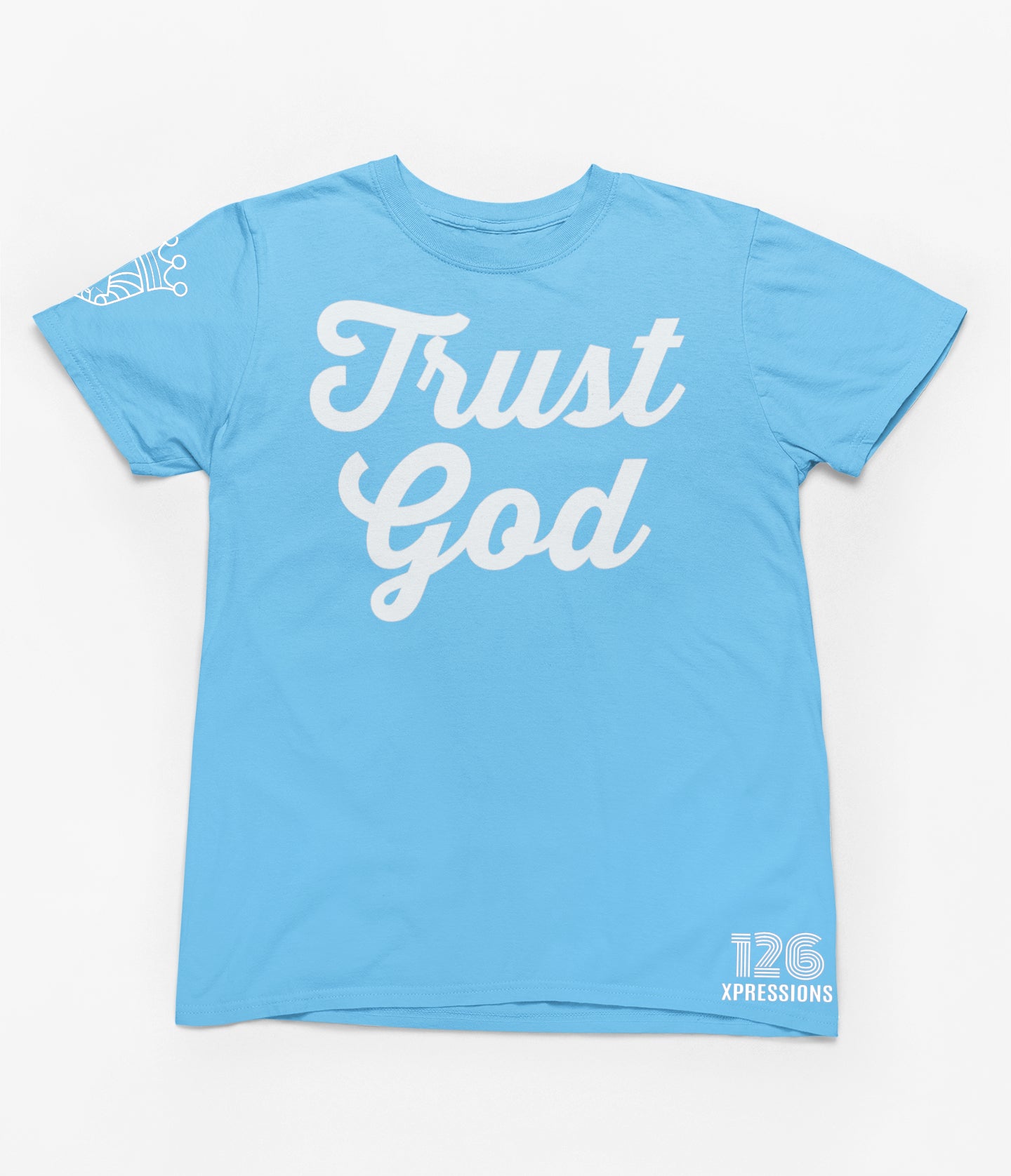Trust God - Over Sized Carolina Blue Tee