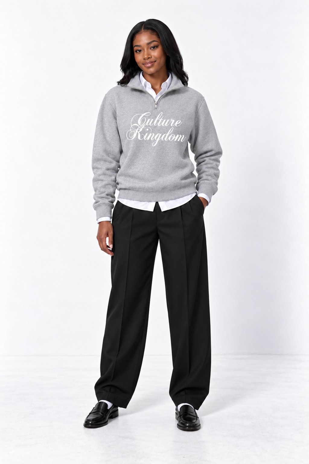 Culture Kingdom Quarter Zip - Gray