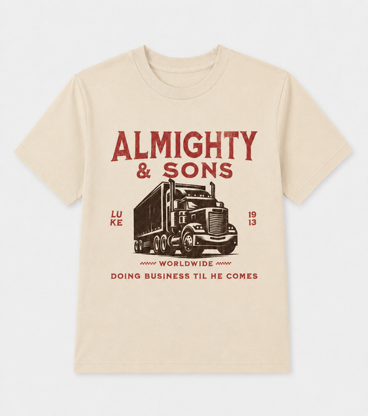 Almighty & Sons Over Sized Cream Tee