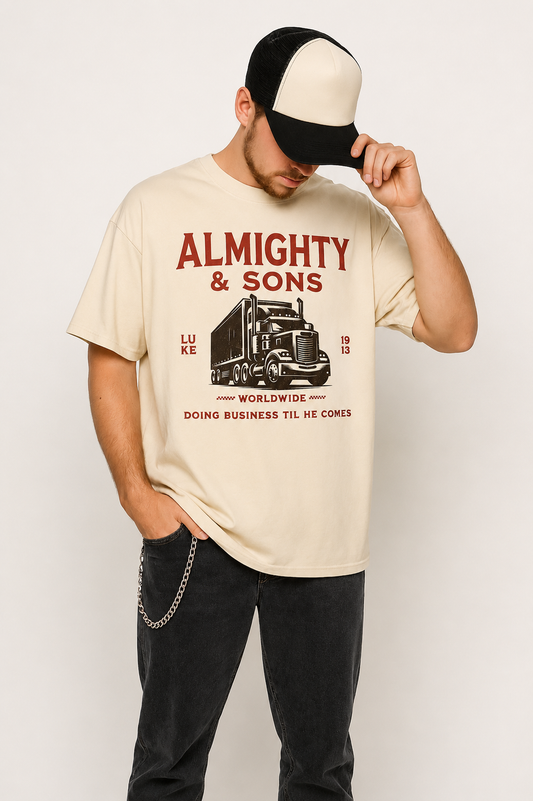 Almighty & Sons Over Sized Cream Tee