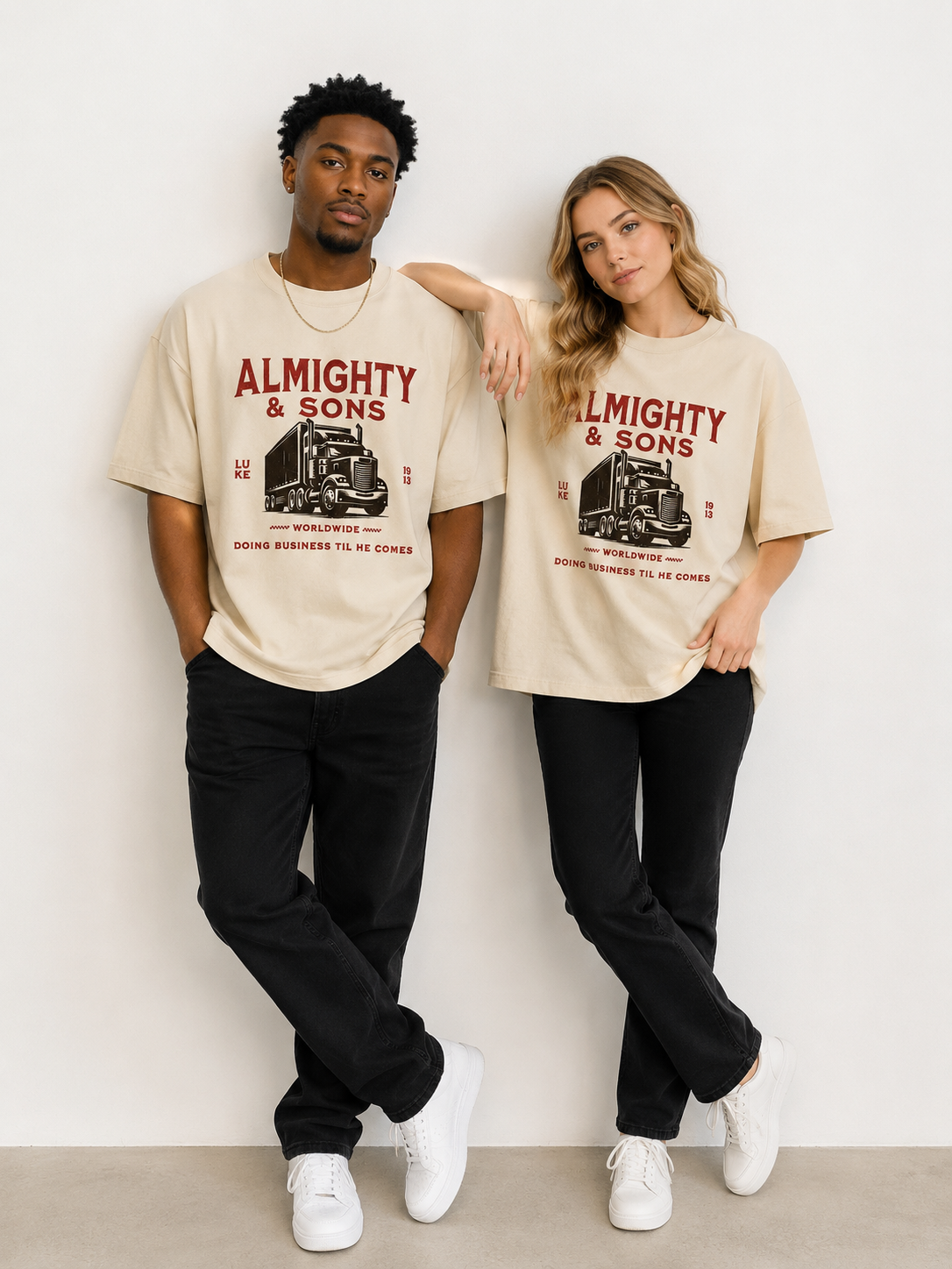 Almighty & Sons Over Sized Cream Tee