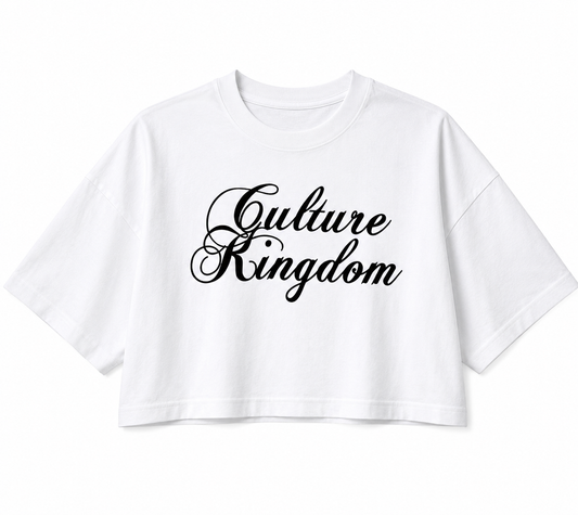 Culture Kingdom Script - Over Sized White Tee