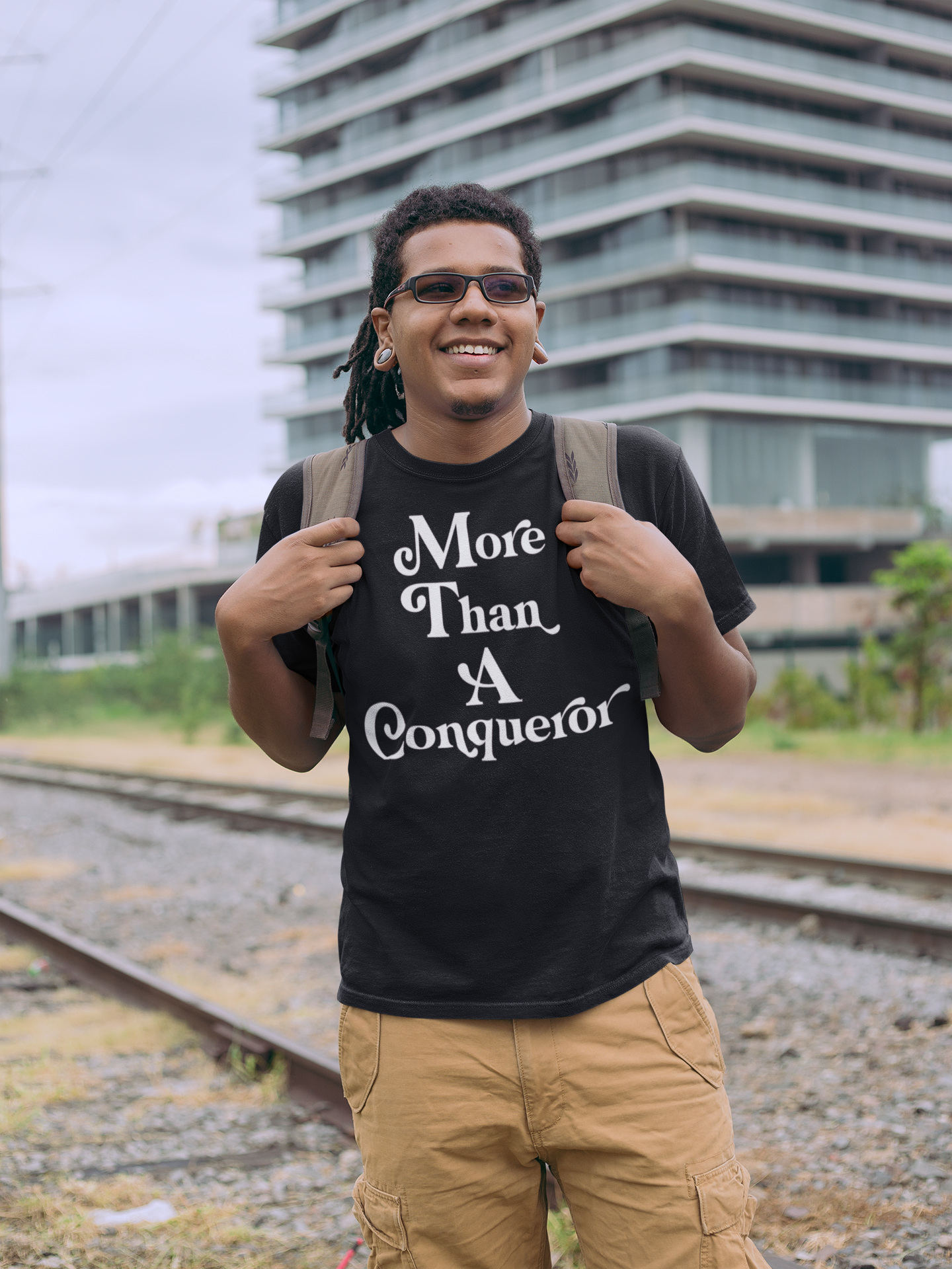 More Than A Conqueror (black tee)