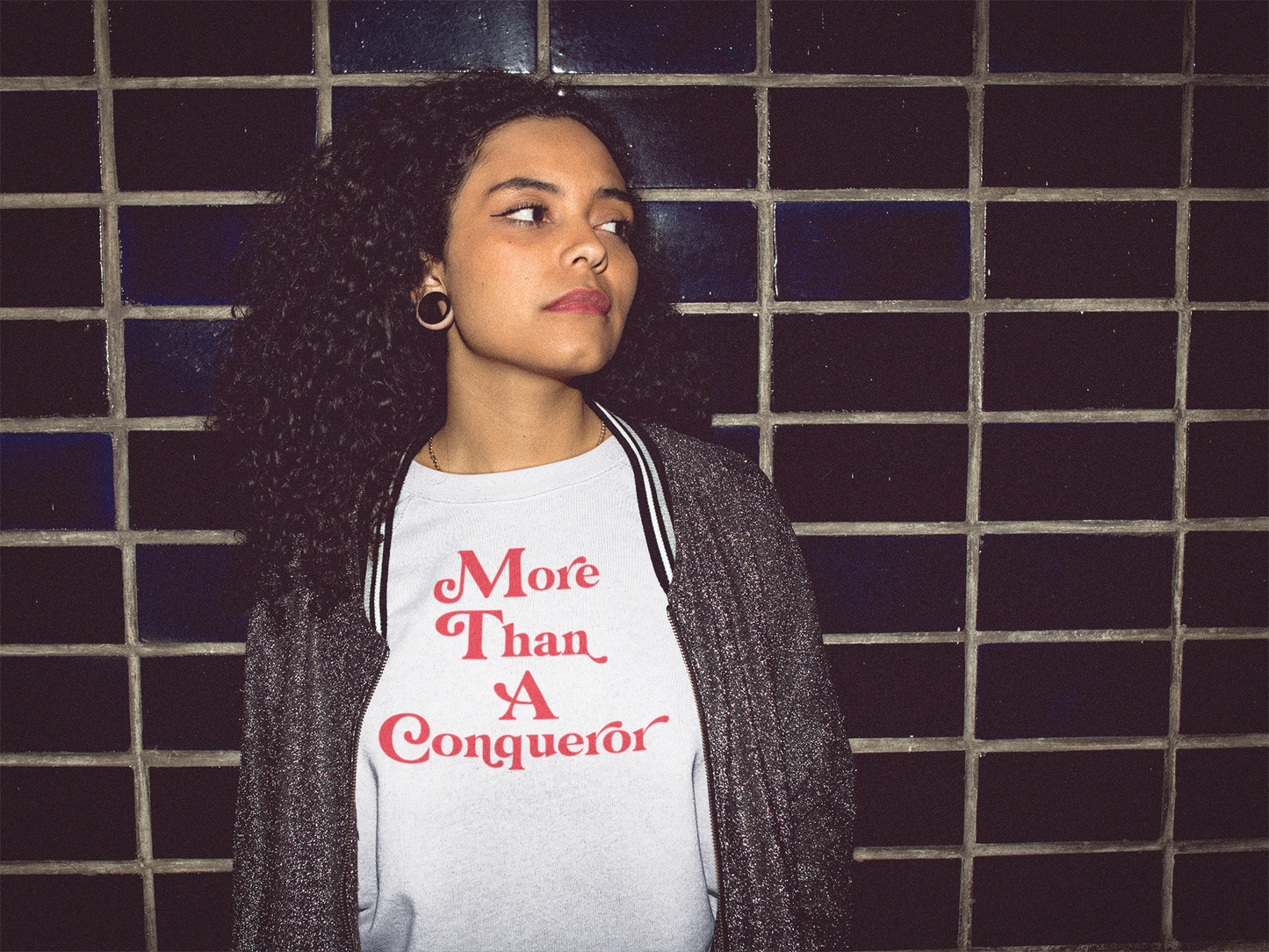 More Than a Conqueror (white tee)