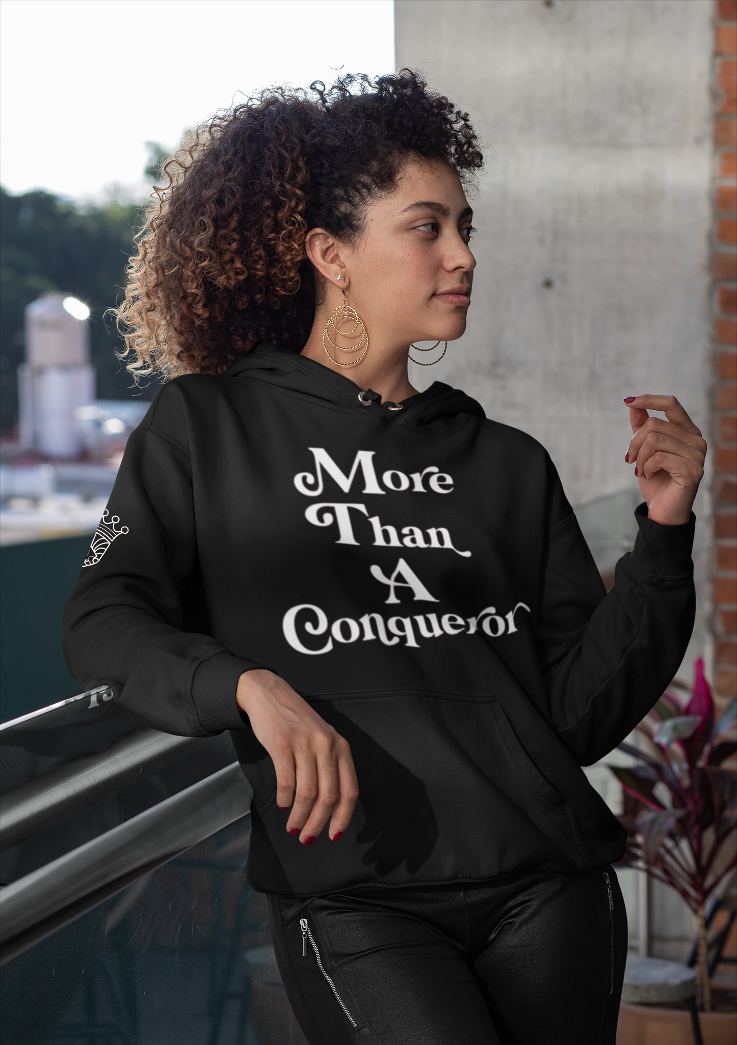 More Than A Conqueror Hoodie - Black