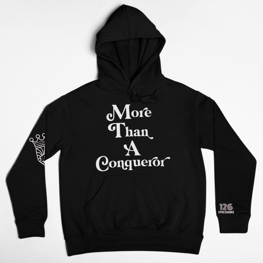 More Than A Conqueror (black hoodie)